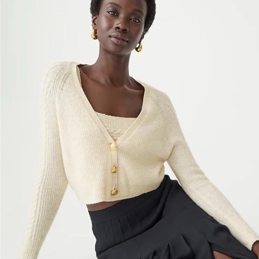 J. Crew Cream Cardigan and Top Set